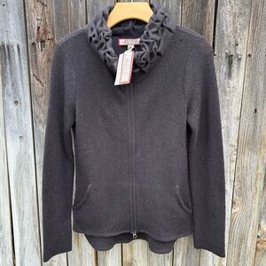 NWT Beyond Threads Poodle Jacket Sweater Cardigan Wool Alpaca Truffle Brown S